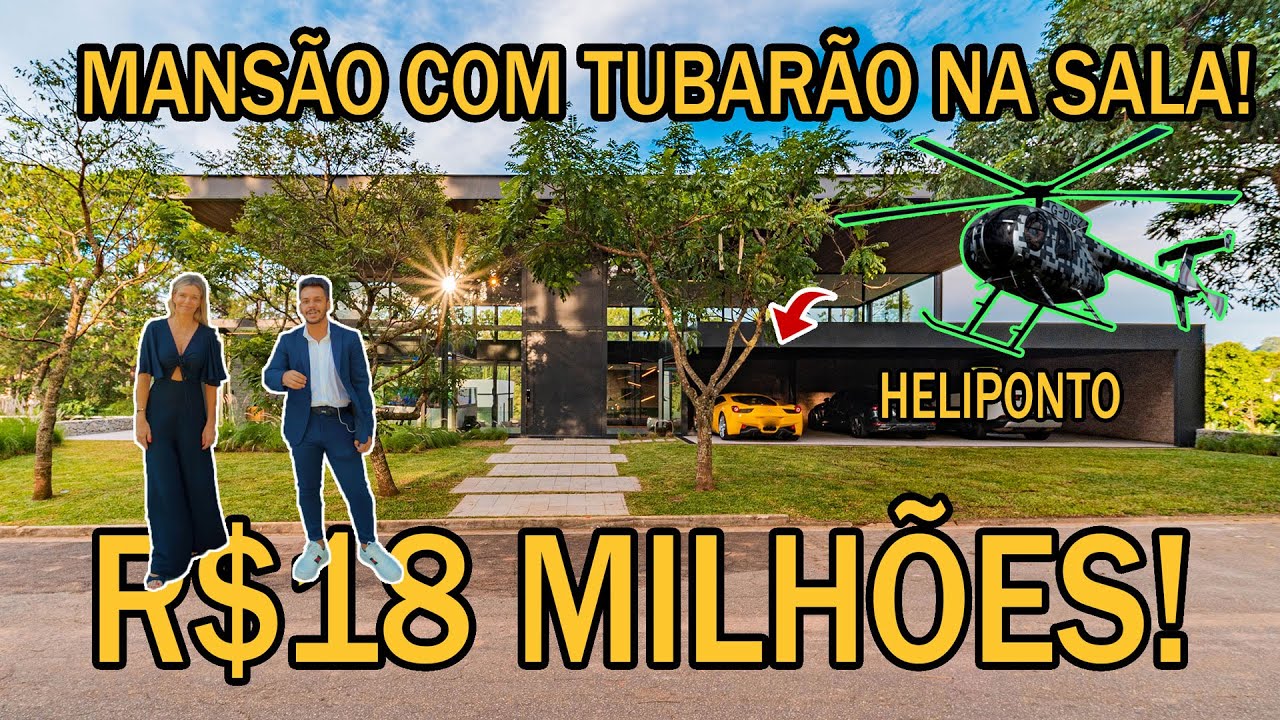MANSÃO DE R$18.000.000,00 - CINEMATOGRAFICA - CASA COM TUBARÃO, HELIPONTO E HARAS NO CONDOMINIO