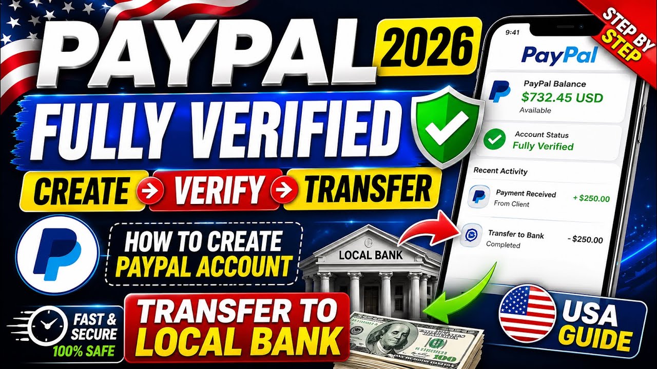 How to Create a Fully Verified PayPal Account & Transfer Money to Your Bank 2026 
