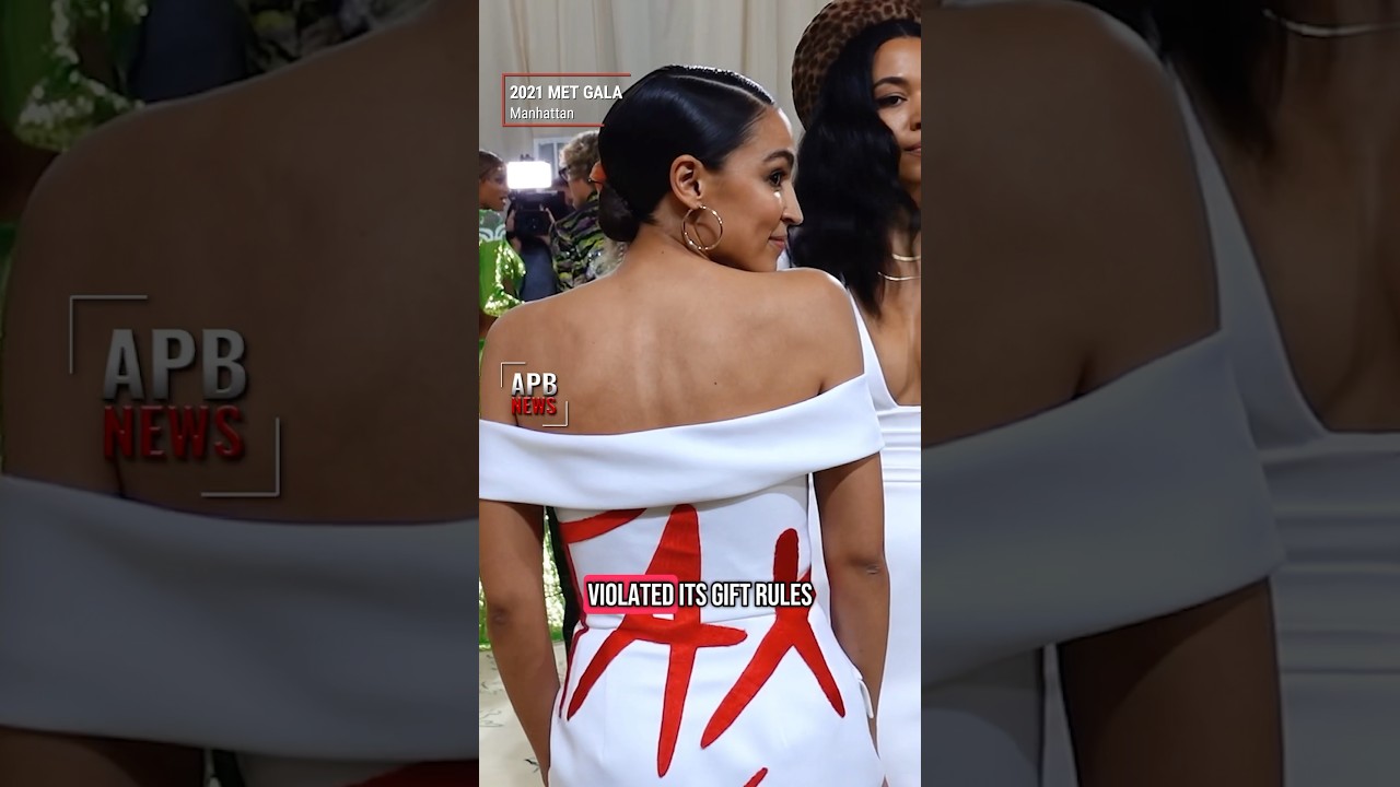 House Ethics Panel says AOC&rsquo;s 2021 Met Gala appearance violated its gift rules #aoc #dress #taxes