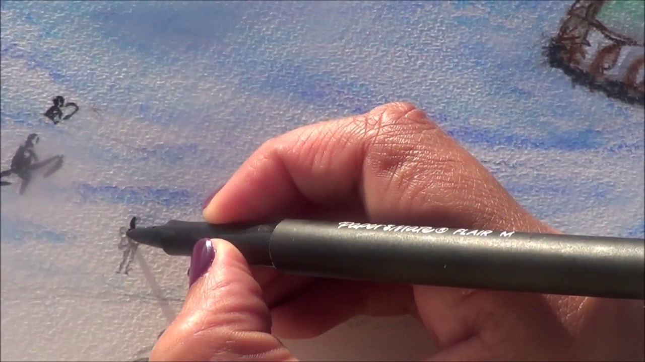 tuto Aquarelle, la plage par  Sy peintre