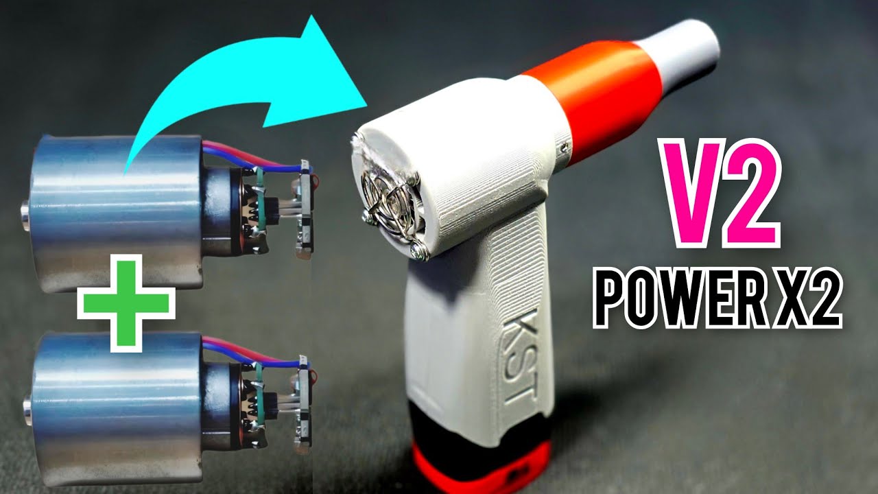 V2 - X2 Power | DIY Air Blower mini using 16,8v Drill POWERED
