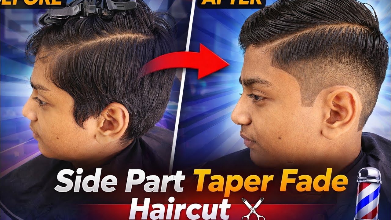 Side Part Taper Fade Haircut ✂️ | Step by Step Professional Barber Tutorial 💈