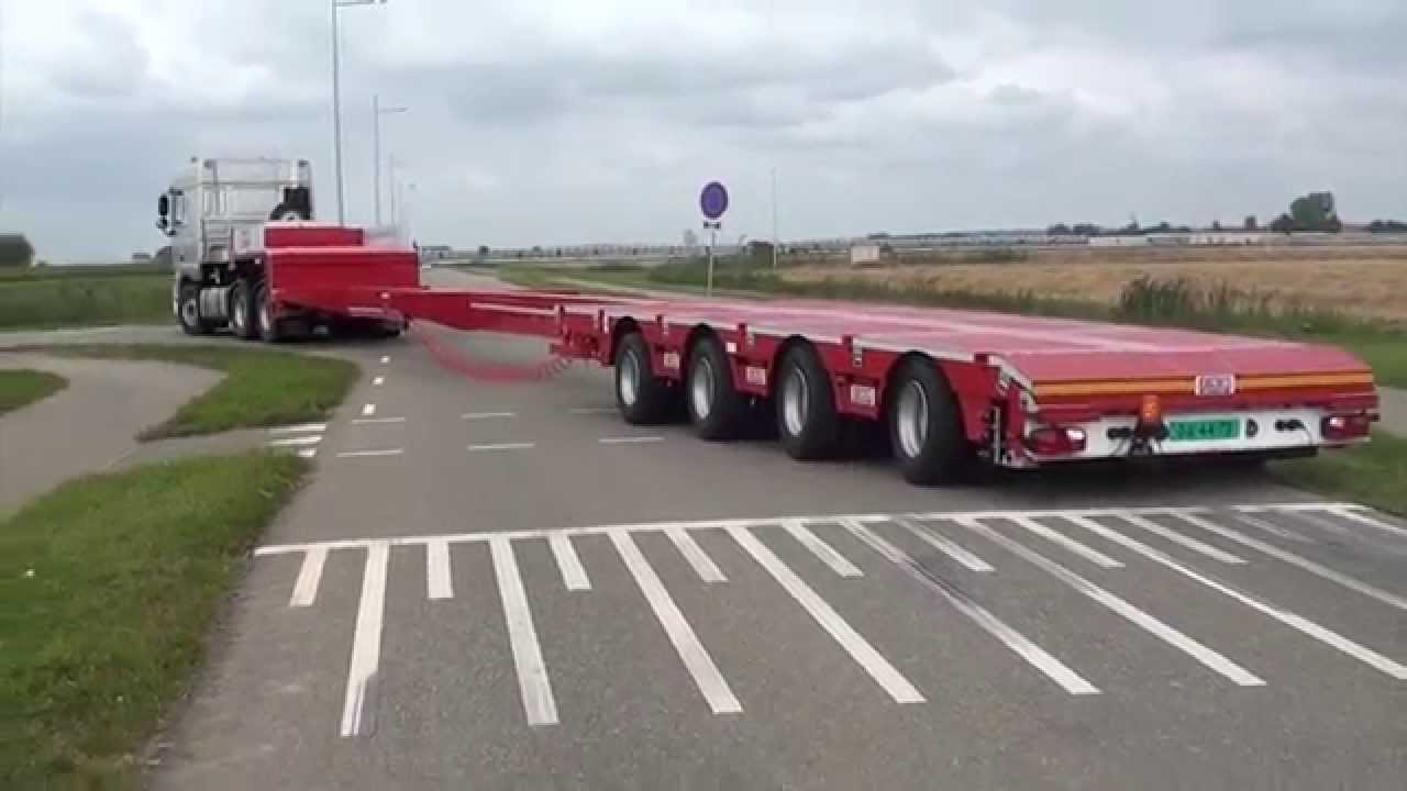TSR Special Trailers: 4-axle semi-lowloader, DOUBLE extendible with Independent suspension