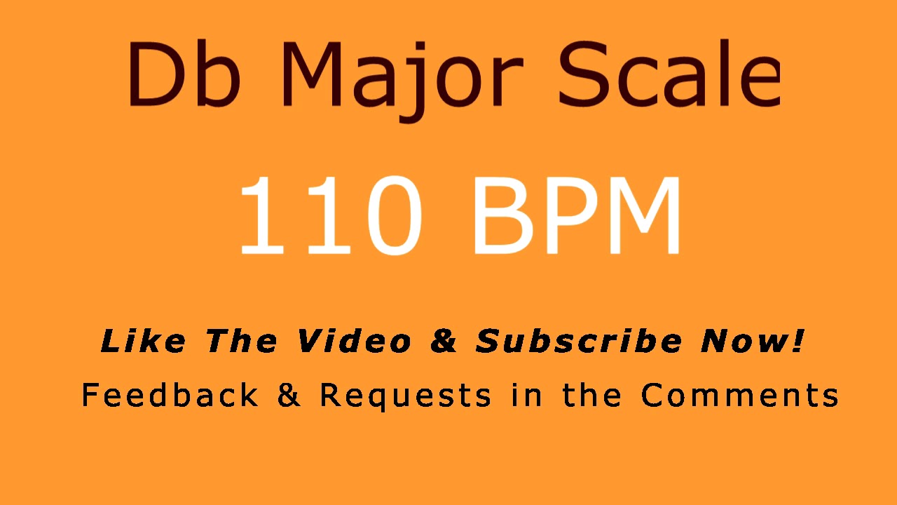 Major Scale Practice - Db Major - Tempo Increasing 60 to 180 bpm
