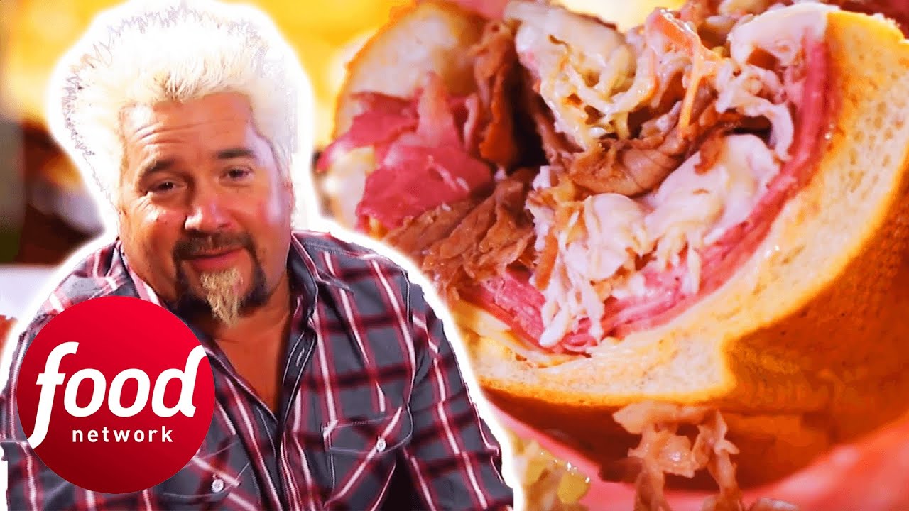 Guy Fieri Loves This Burger So Much He Shares It With Restaurant Owner | Diners, Drive-Ins & Dives