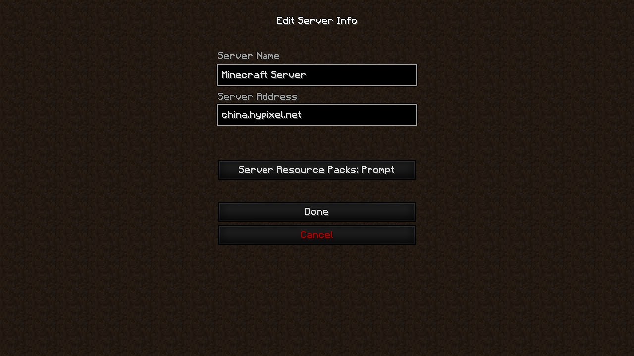 I played on hypixel china