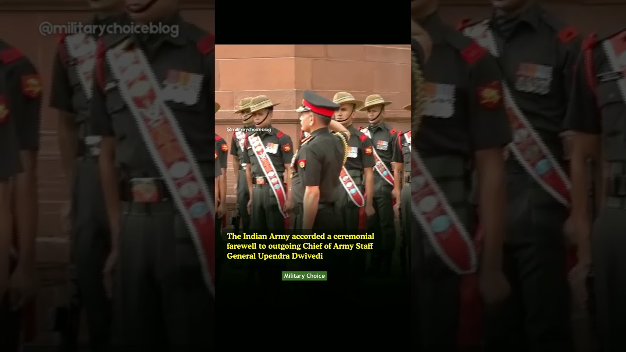 The Indian Army accorded a ceremonial farewell to outgoing Chief of Army Staff Gen Dwivedi #shorts