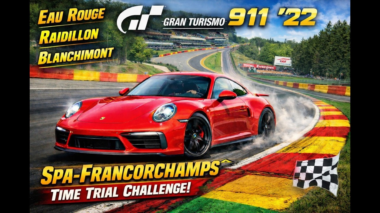 Porsche 911 ’22 Time Trial at Spa Francorchamps GT7 Hot Lap