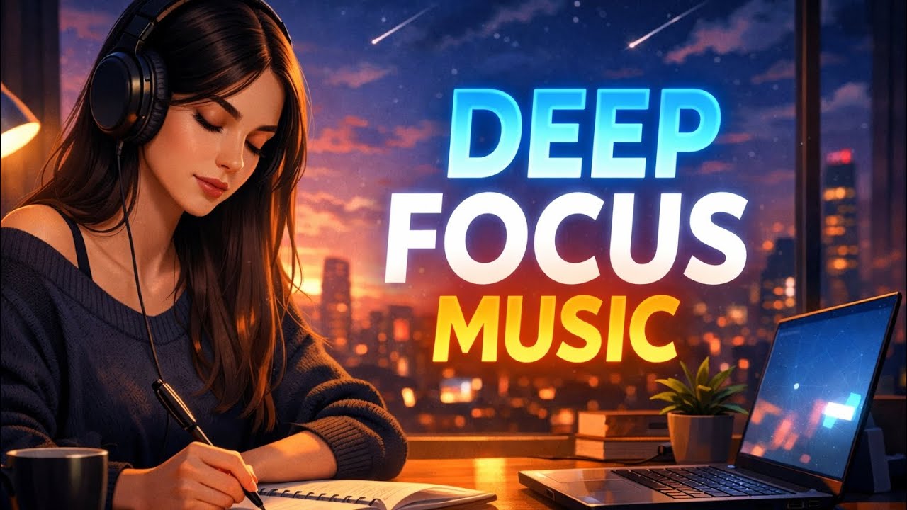 Deep Focus Music | Night Study Ambience | Calm Piano & Soft Ambient for Study, Work & Concentration