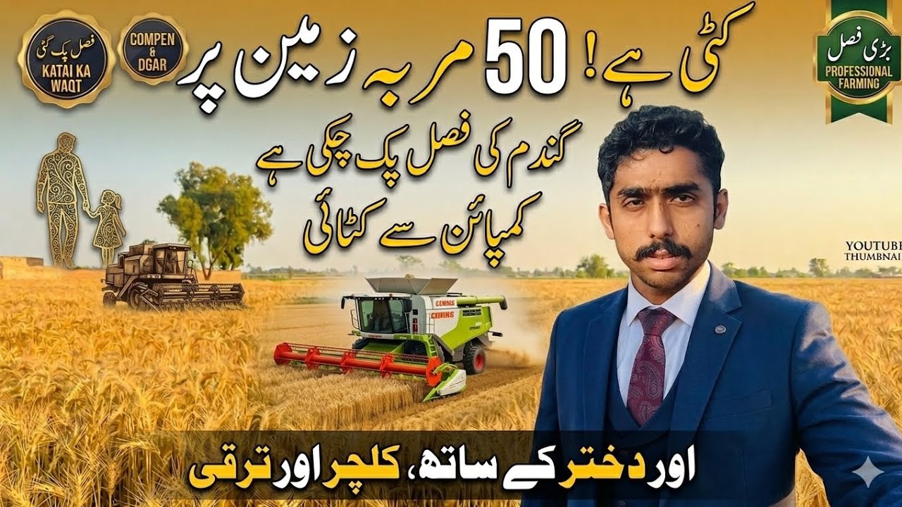 50 Murabba Zameen Par Gandum Ki Katai Shuru! 🚜🌾 | Heavy Machine Work 