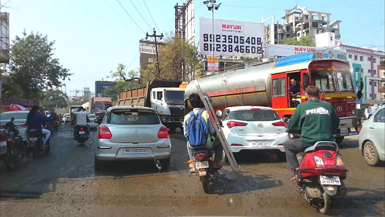 Time-Lapse 60 I Horrible road condition at Undri (उंद्री) Chowk, Undri 😲 I Pune I 20 Dec 2020