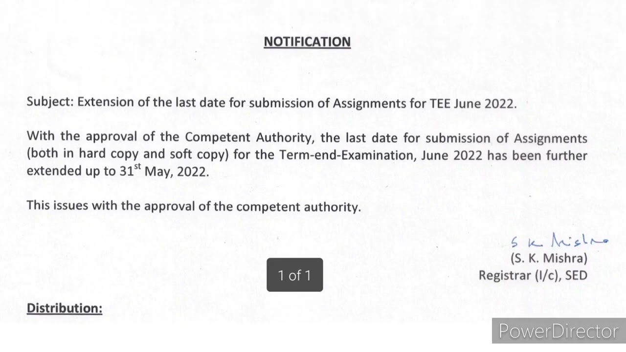 Last Date Of Assignment Submission Extended | Ignou Assignment Date TEE 2022 Extended | Ignou Update