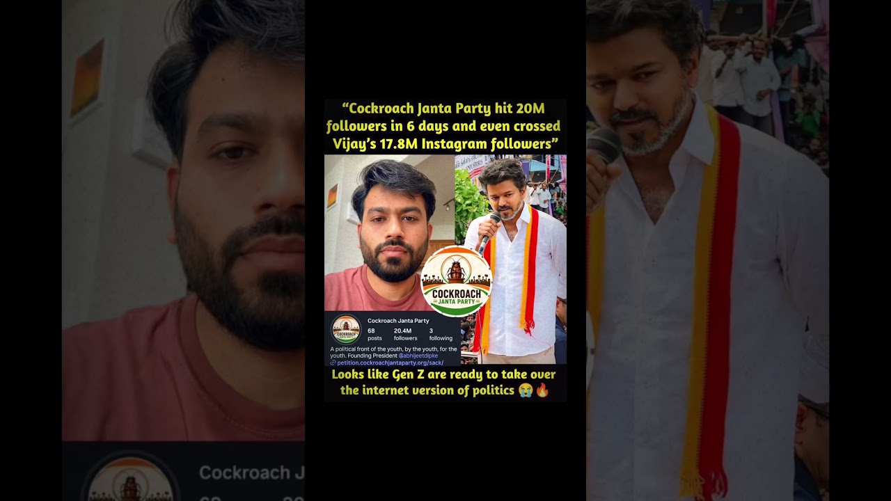 Cockroach Janta Party Crosses 20M Followers & Even Surpasses Vijay&rsquo;s Instagram 😭🔥