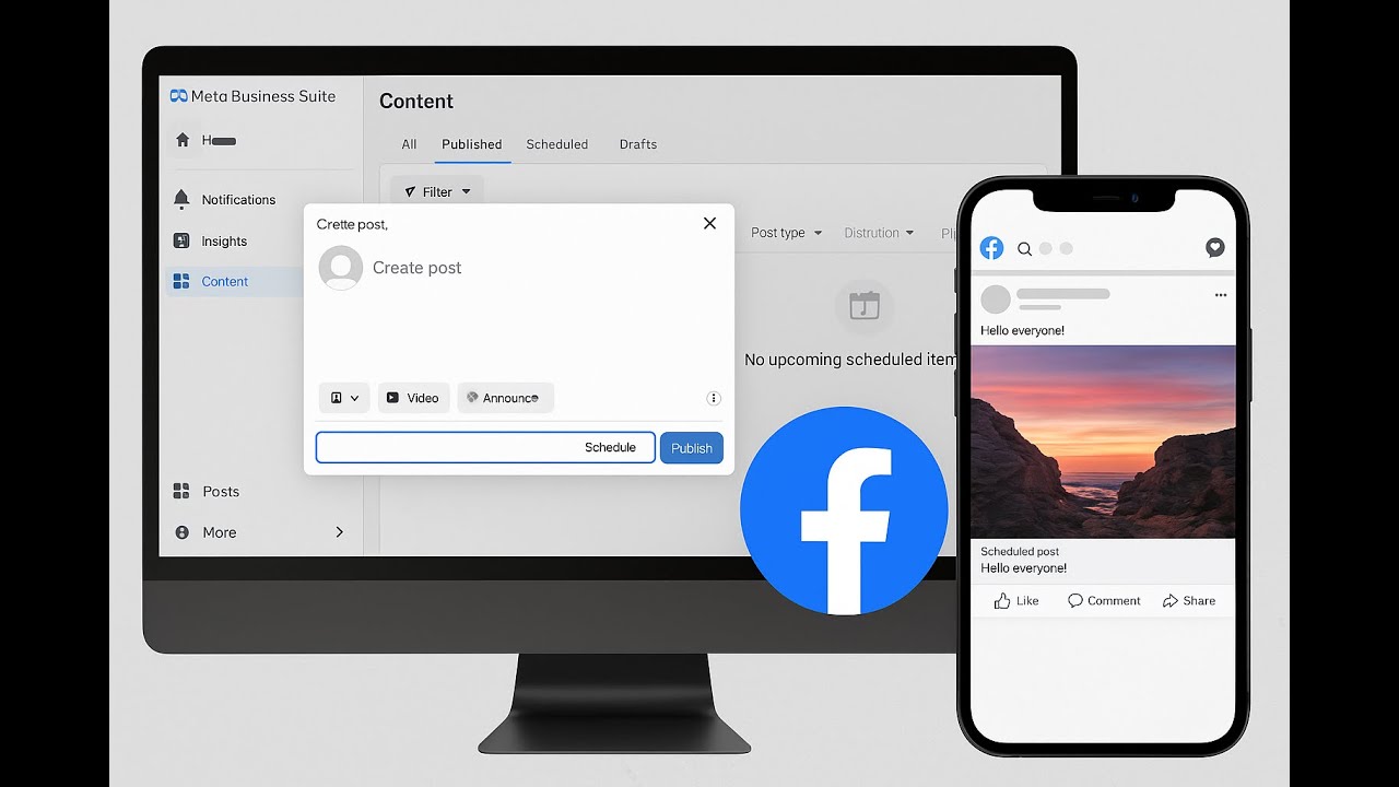 🎬 كيفية نشر المواضيع على الفيس بوك بصورة تلقائية حتى في حالة عدم وجودك