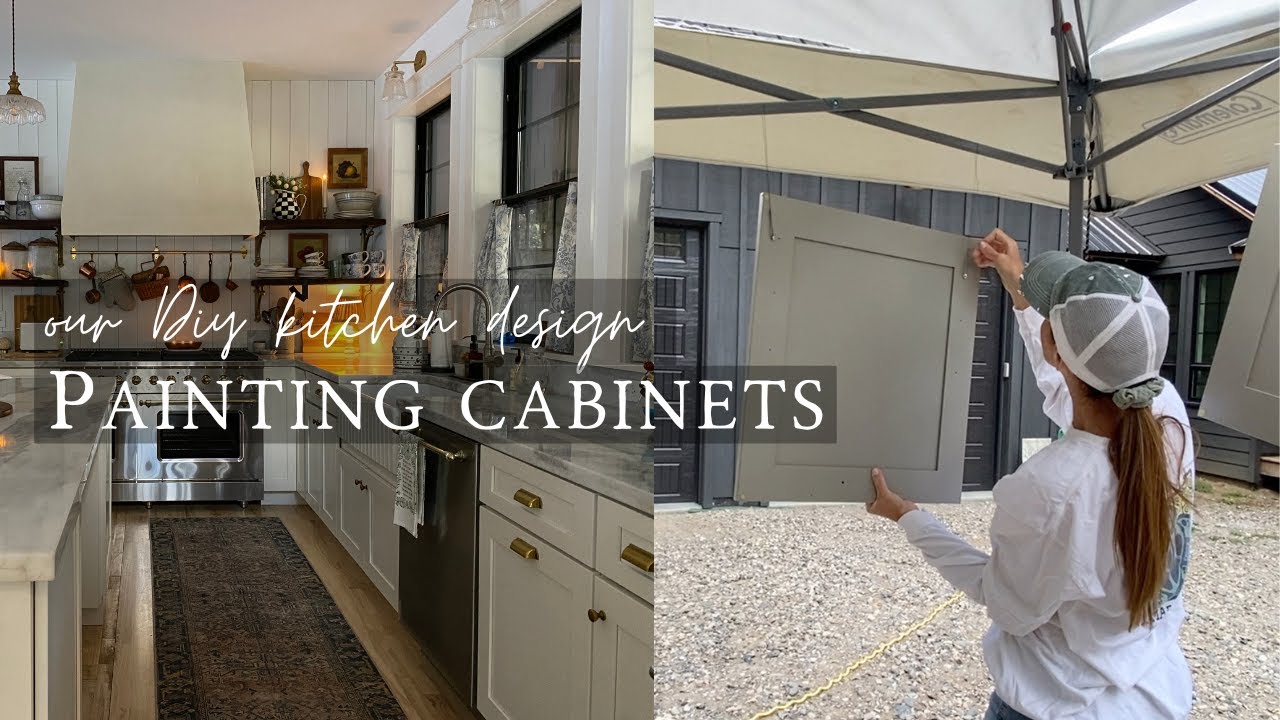 Part 2 ~ Designing Our Kitchen! Painting Our Gray Kitchen Cabinets White ~ Building Our MT Home 🌿