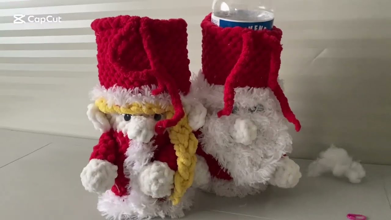 2.Bölüm Alize puffy fine ile noel  baba ve anne kesesi örüyoruz