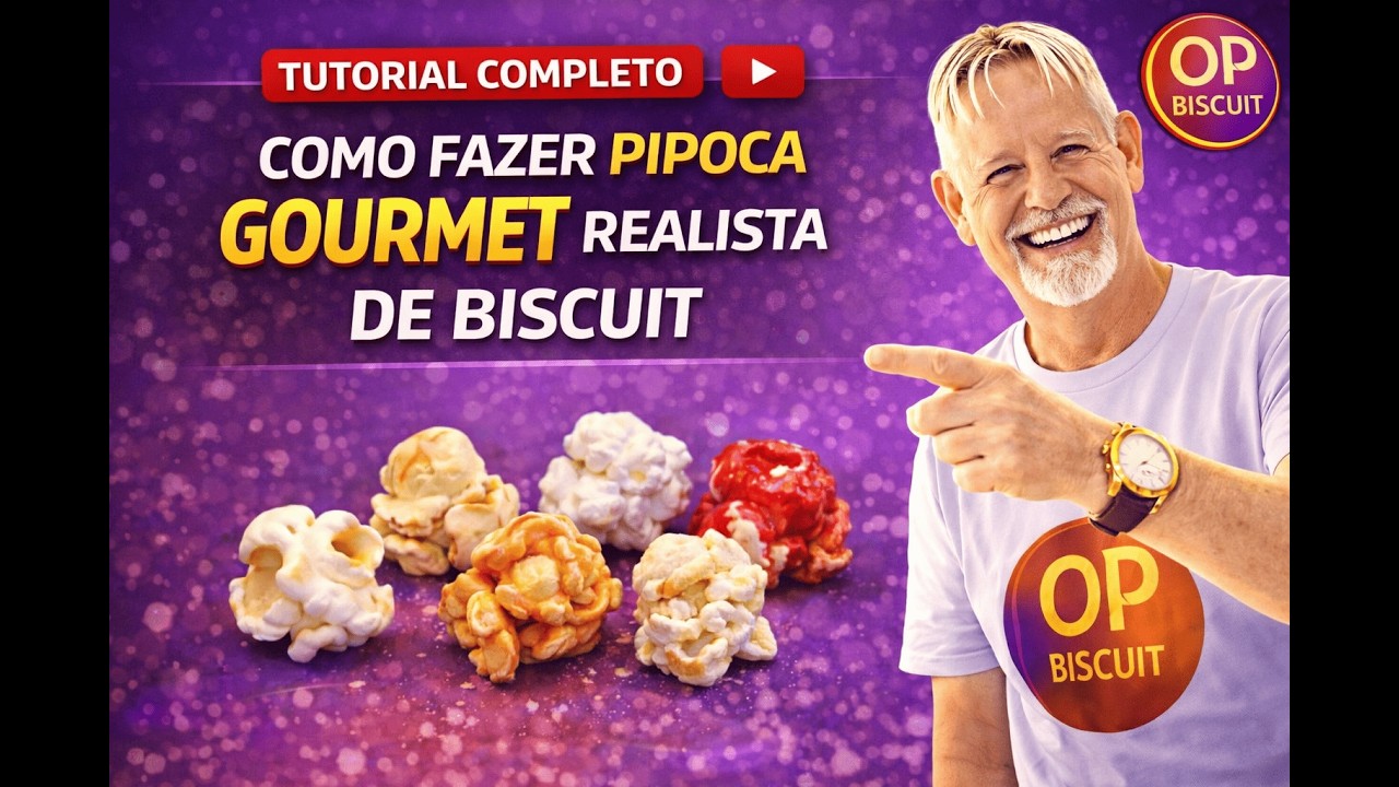 Como fazer Pipoca Gourmet realista de biscuit