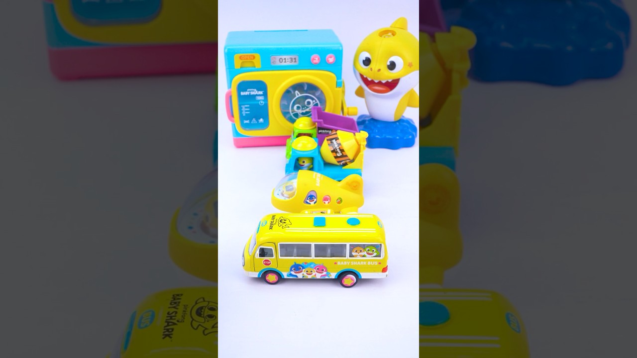Baby Shark Pinkfong & Mini Cute Vehicles Playset ASMR Unboxing Miniature | Satisfying Toy Play