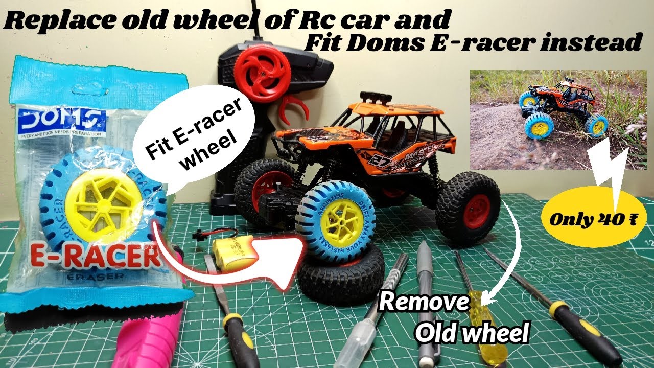 Replace old wheel of rc car and fit Doms E-racer instead |New wheel design for RC car |