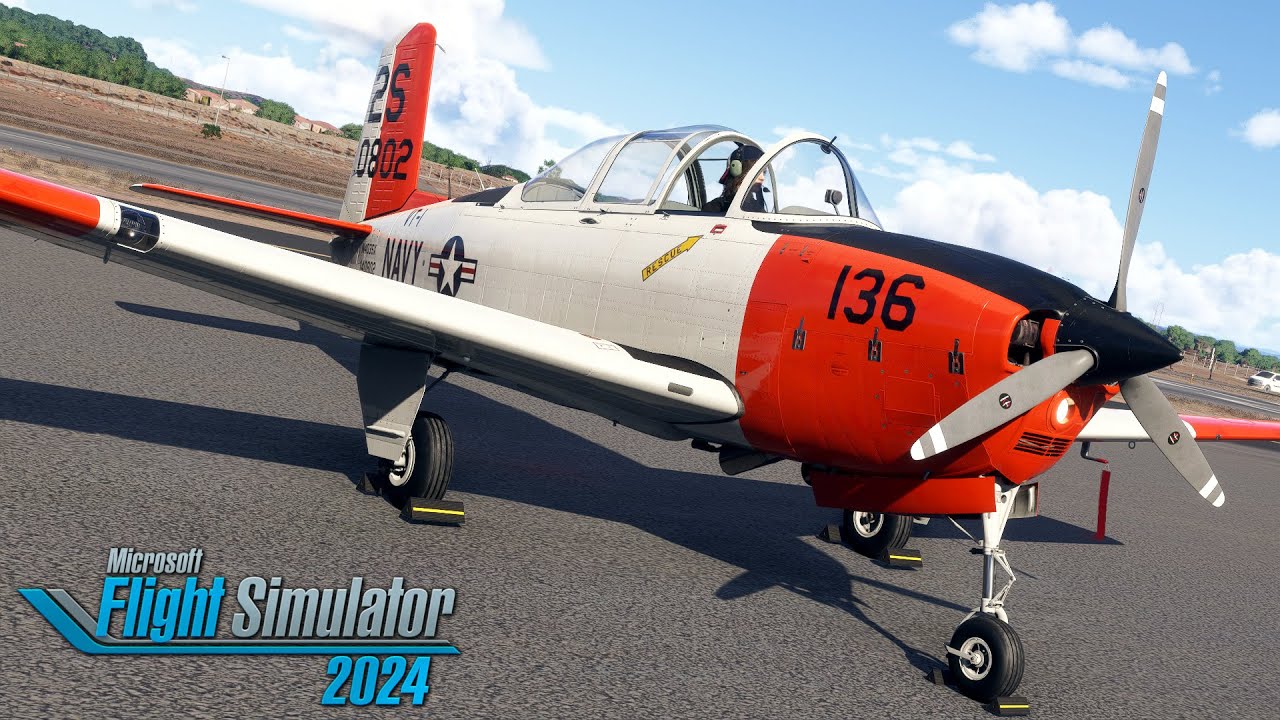 Carenado Beechcraft T-34B Mentor - First Look Review! - MSFS 2024.