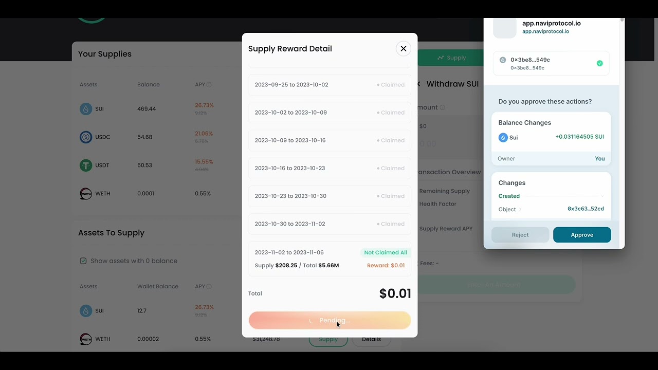 Tutorial - Claim Reward(SUI Mainnet)