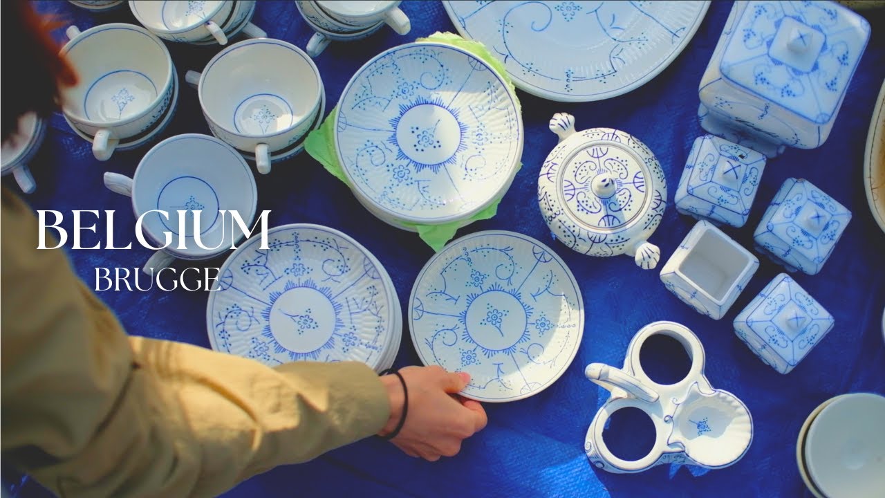 ベルギー蚤の市でお買い物🇧🇪｜世界遺産ブルージュ街歩き＆運河クルーズ｜ヴィンテージBOCH購入品紹介｜Vintage Flea Market in Brugge Belgium [ベルギーVlog]