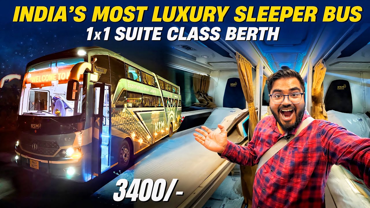BENGALURU to HYDERABAD in LUXURIOUS Sleeper Bus | KSM BharatBenz SUITE Class | Top Speed 110kmph 😱😱