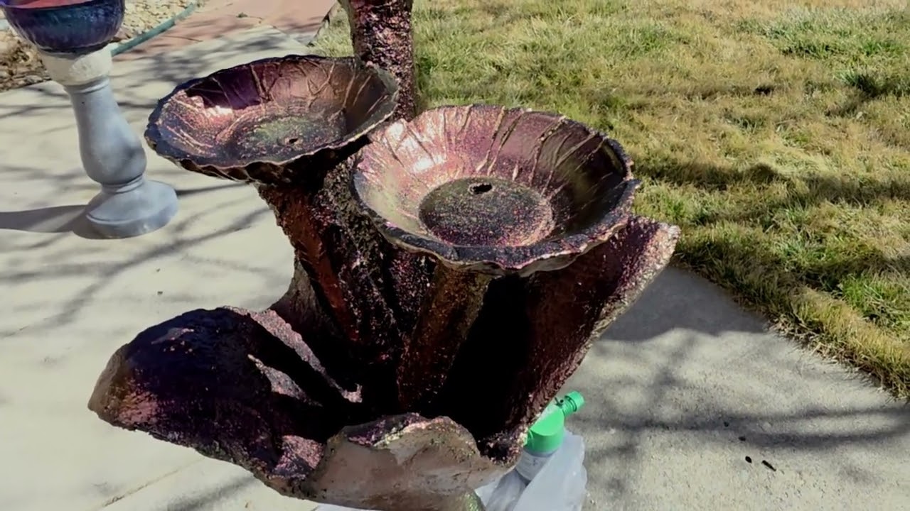 hummingbird birdbath restoring project
