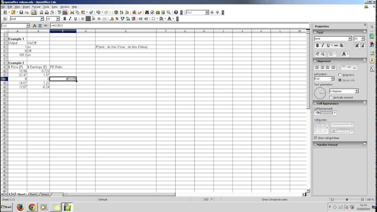 How to Use If Statements in OpenOffice Calc Tutorial