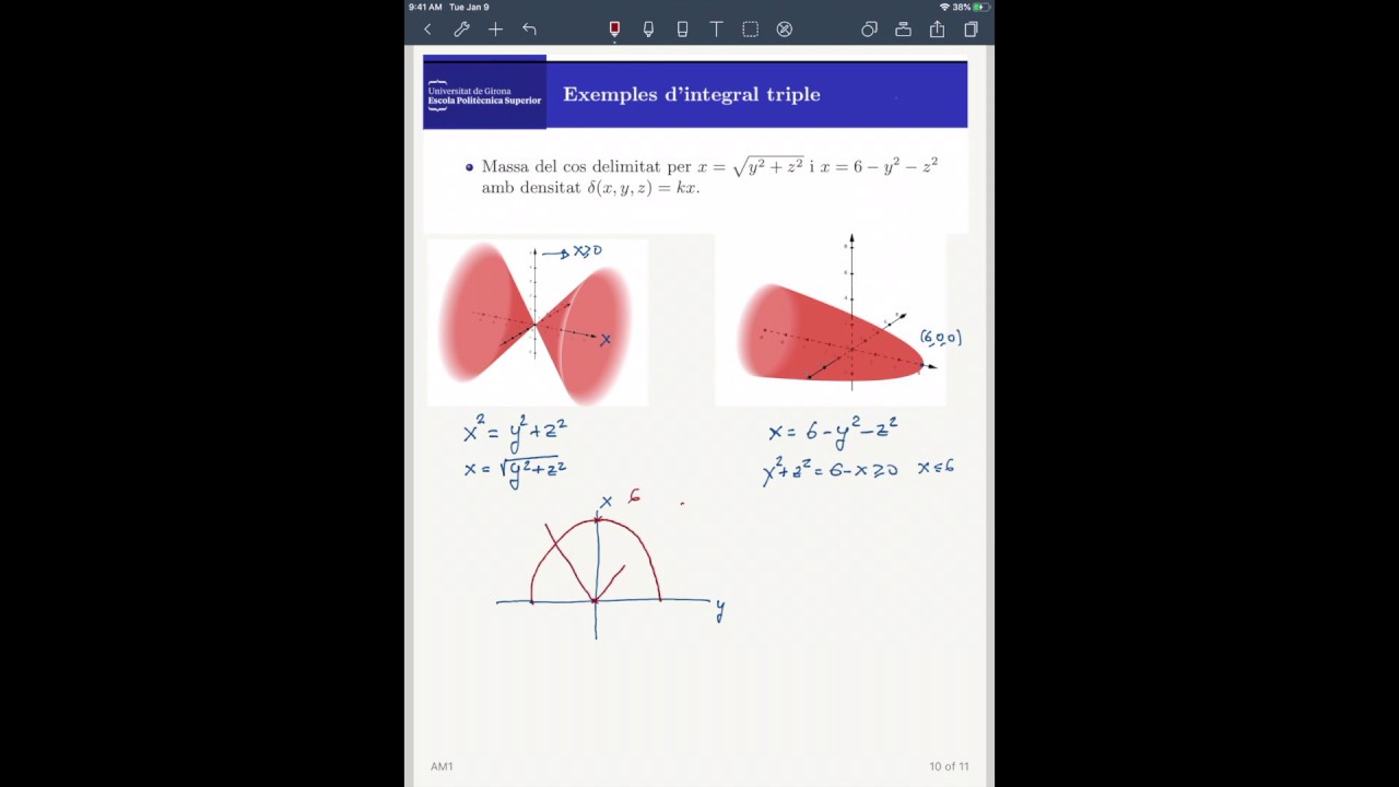 Integració triple: massa d'un volum
