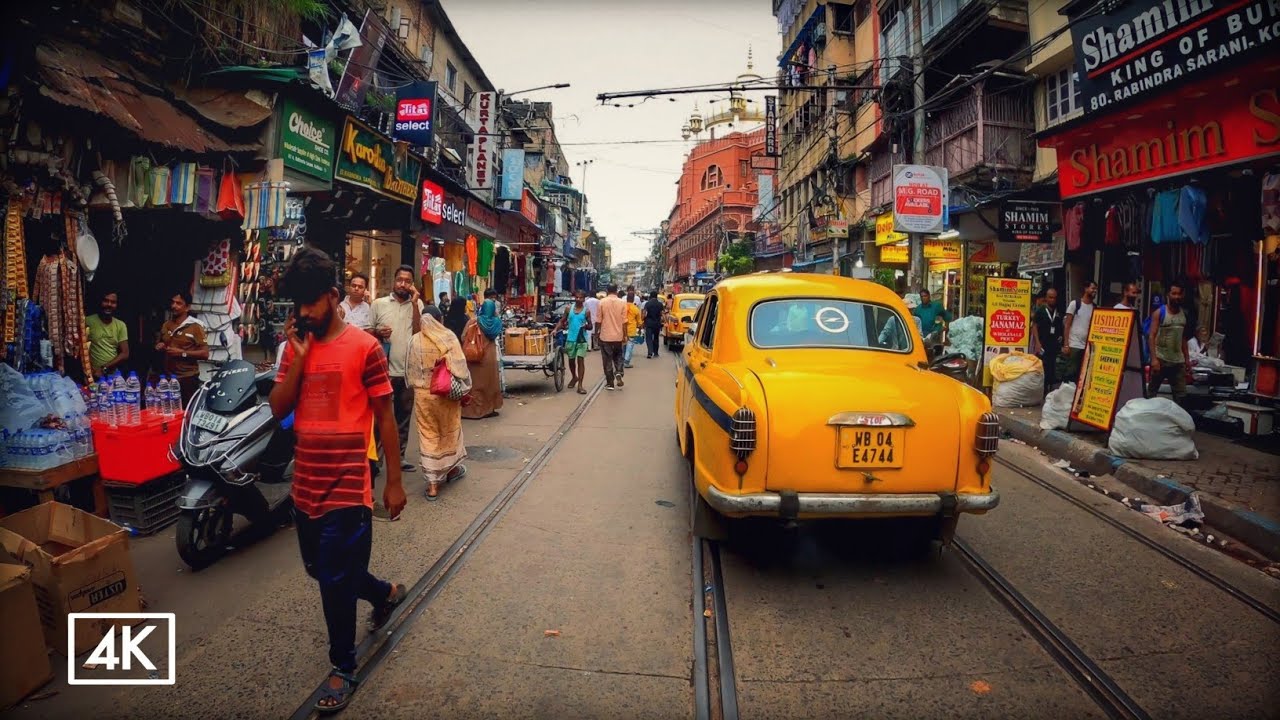 Kolkata Walking Tour Around Bara Bazar Market - Kolkata City Video - 4K Walk
