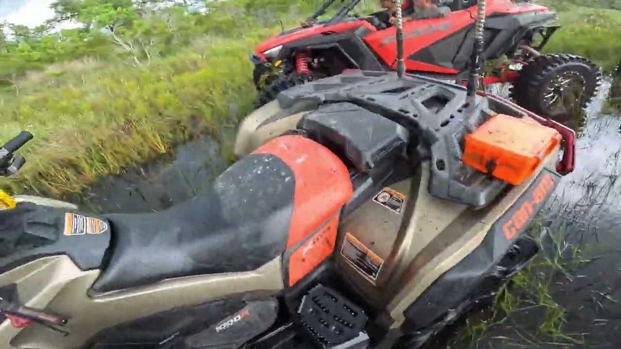 crazy river ranch ride sinks can-am in RUNNING WATER ALMOST FLIPPED