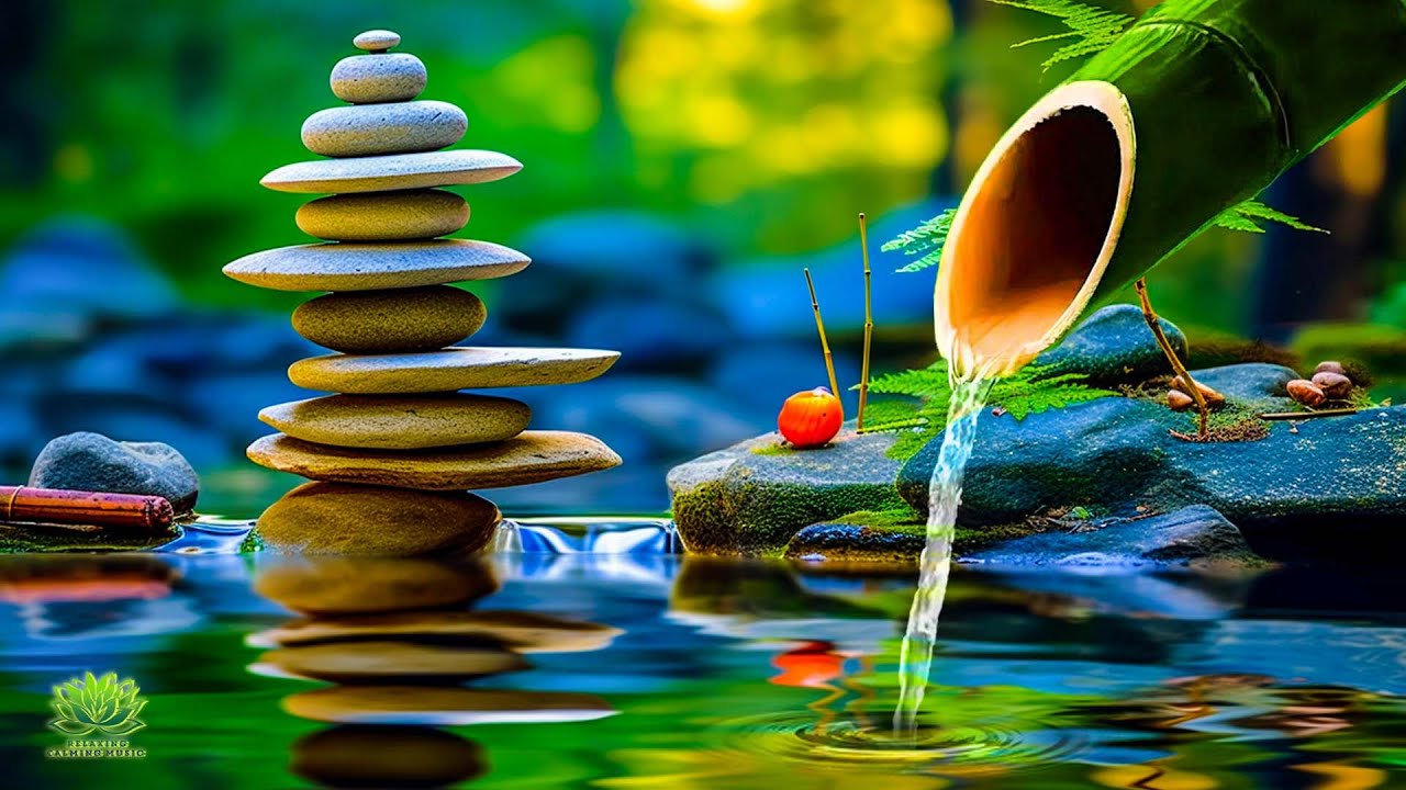 Beautiful Relaxing Piano & Deep Sleeping Music - Water Sounds, Meditation Music, Bamboo, Calm Music