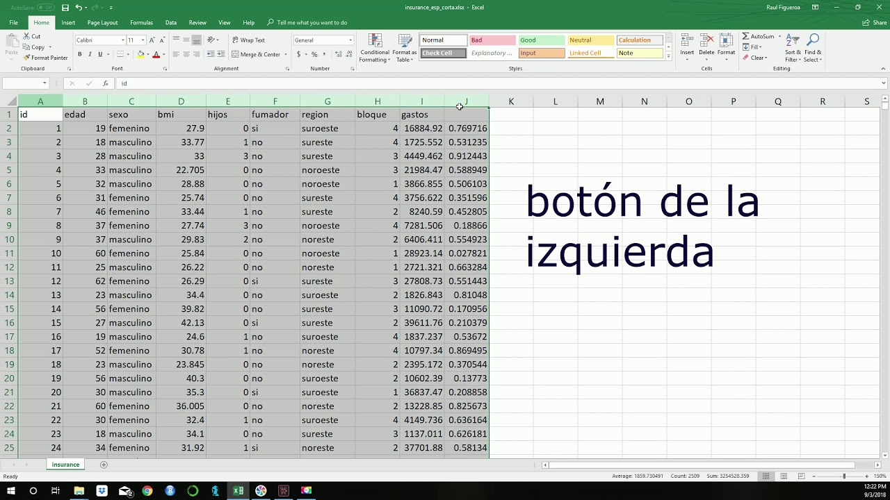 Muestreo Aleatorio Simple en Excel