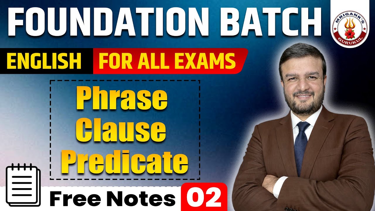 English Basics for Competitive Exams | Foundation Batch 02 | Free Notes | By Mrigank Sir