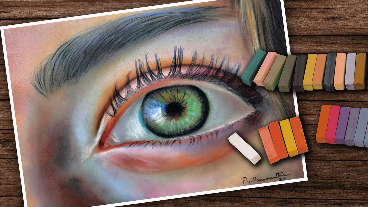How to draw an eye with soft pastels | soft pastel eye drawing