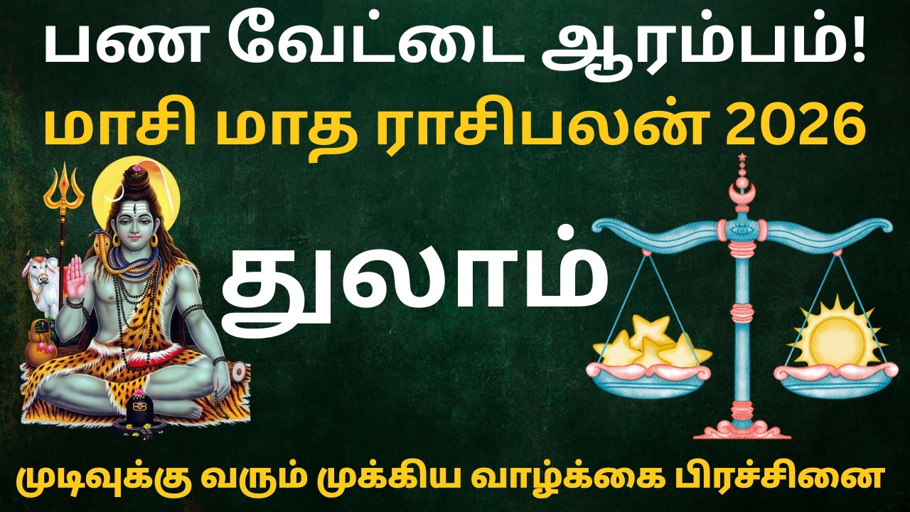 ❤️Thulam Rasi |♎ Maasi Matha Rasi Palan 2026 | துலாம் மாசி மாத ராசி பலன்| Thulam | Valshala Panickar
