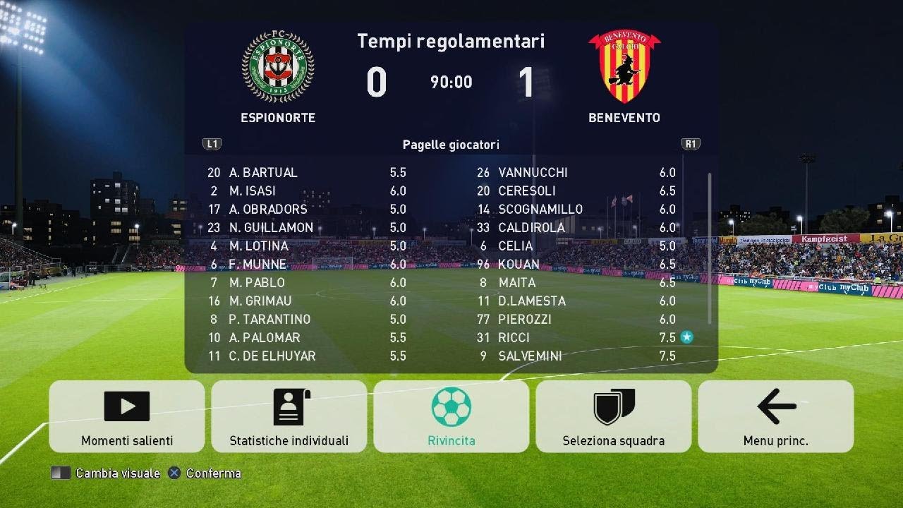 Espionorte vs Benevento 0-1      8 mar 26