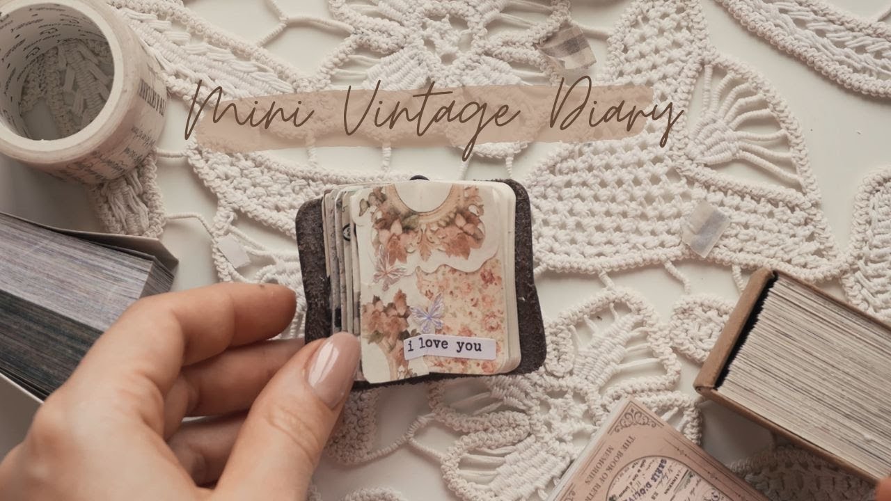 ASMR | Crafting a Mini Retro Diary | Soft Paper Sounds | No Talking