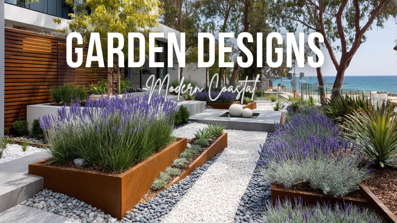 Modern Coastal Garden Designs with Clean Shapes and Fresh Calm Atmosphere