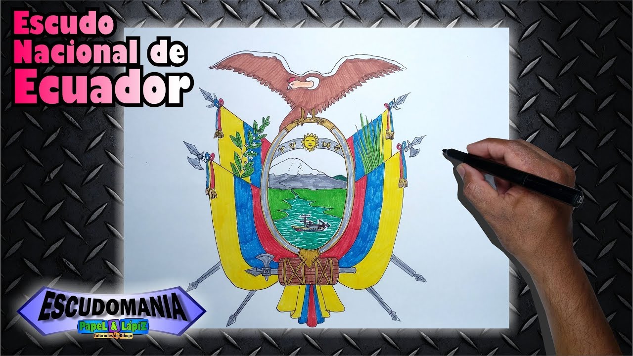 Aprende a dibujar y pintar el escudo nacional de Ecuador