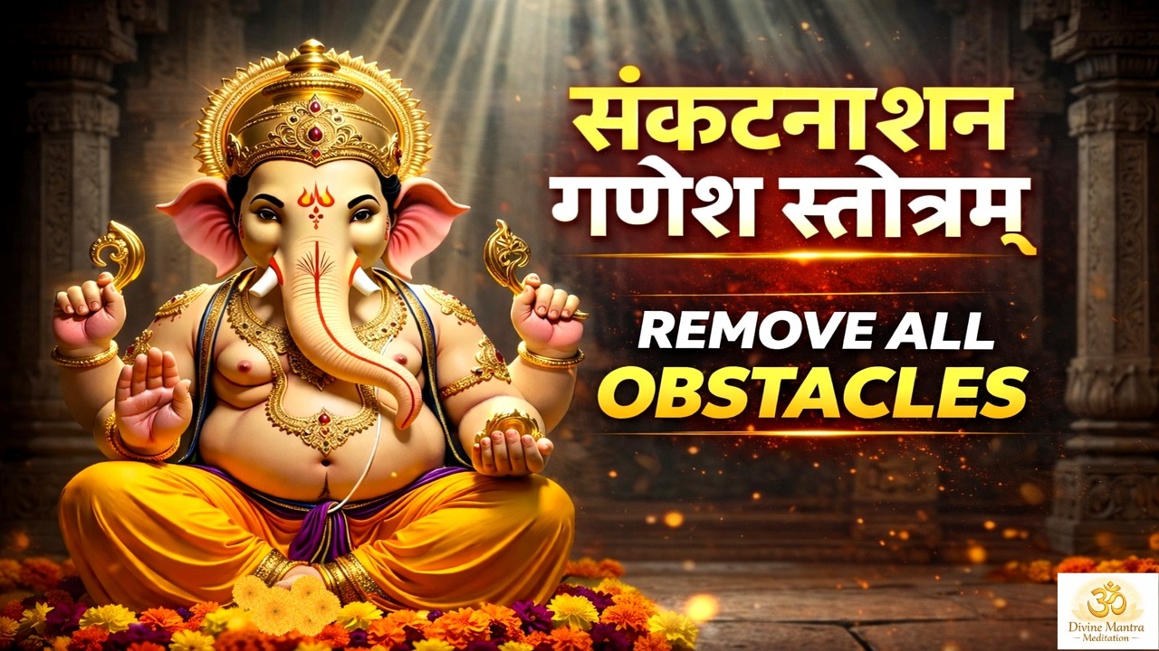 Sankatnashan Ganesh Stotram 5 X | Remove All Obstacles & Problems | Divine Mantra Meditation