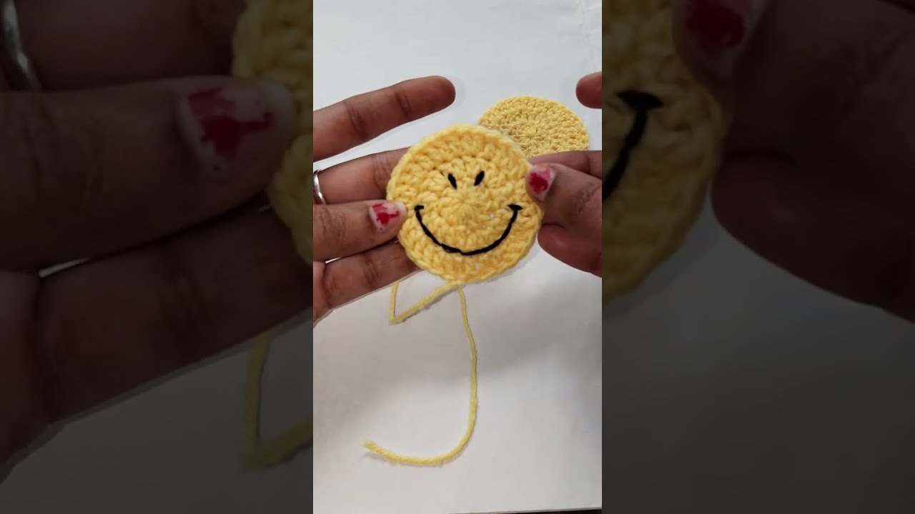 How to make crochet smiley 😊face keychain |easy tutorial for beginners #crochet #diy #shorts #craft 