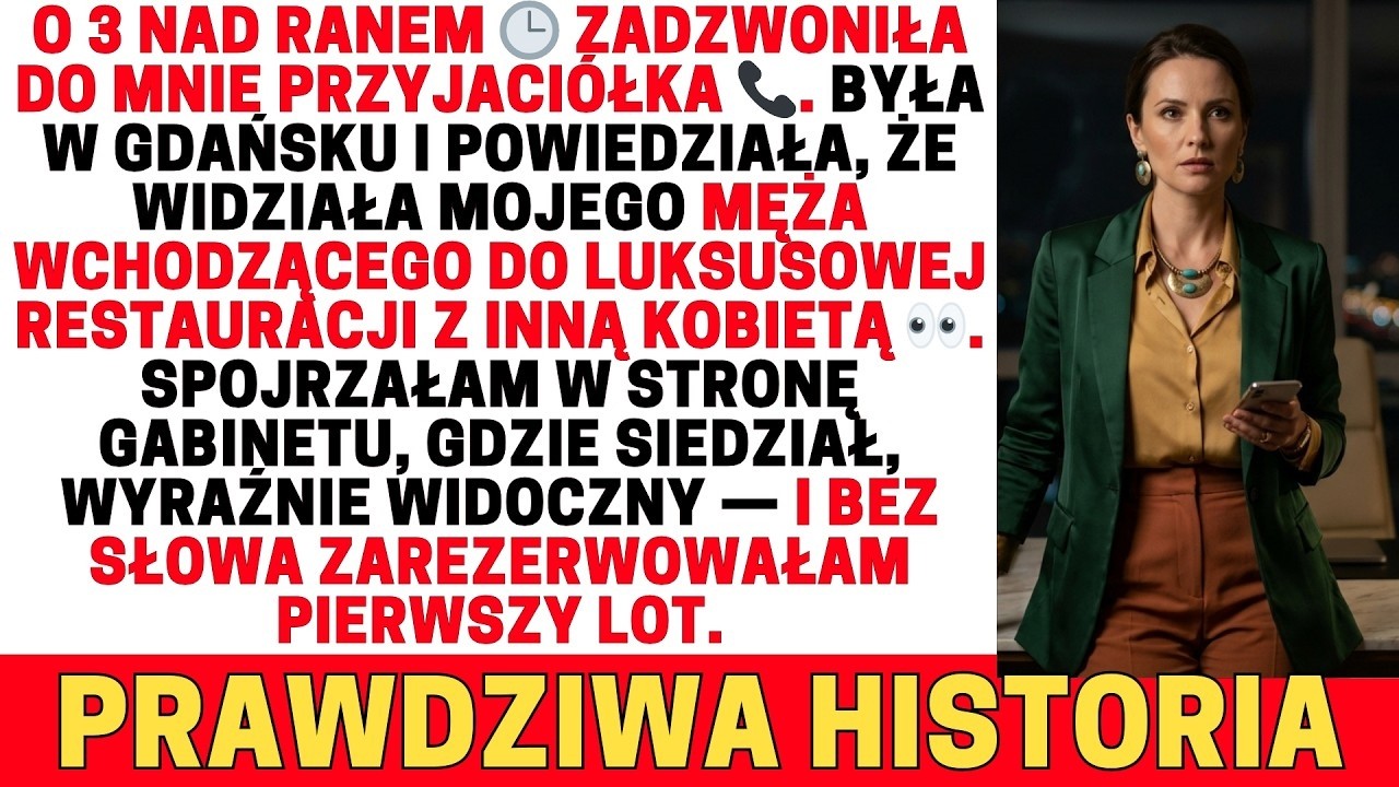 O 3 nad ranem 🕒 przyjaciółka zadzwoniła 📞  widziała męża w Gdańsku z inną 👀  Spojrzałam na niego…