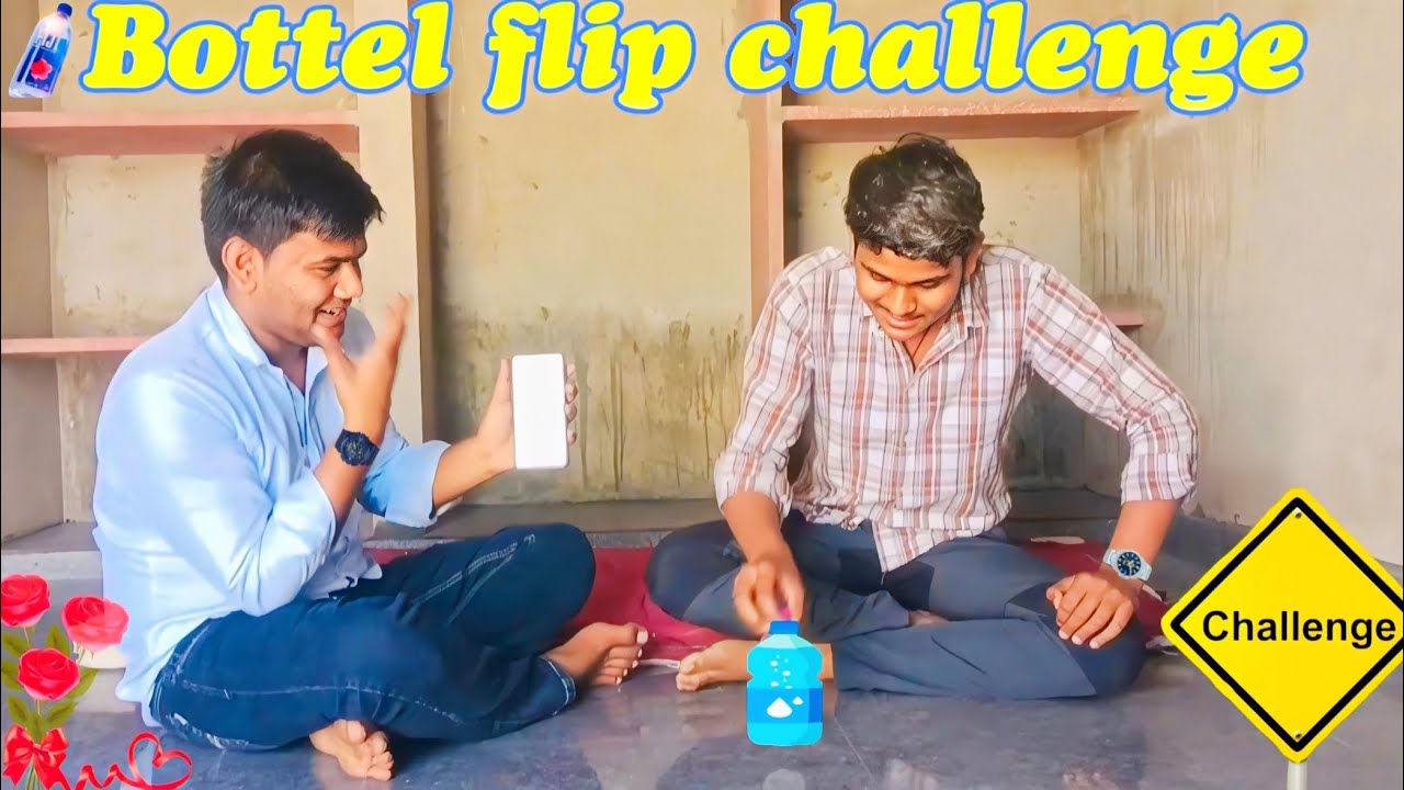 Bottle Flip Challenge 🕹️ | 🧐कौन करेगा Perfect Flip? |💐 Funny Challenge😅 #bottelflip #vlog #challenge