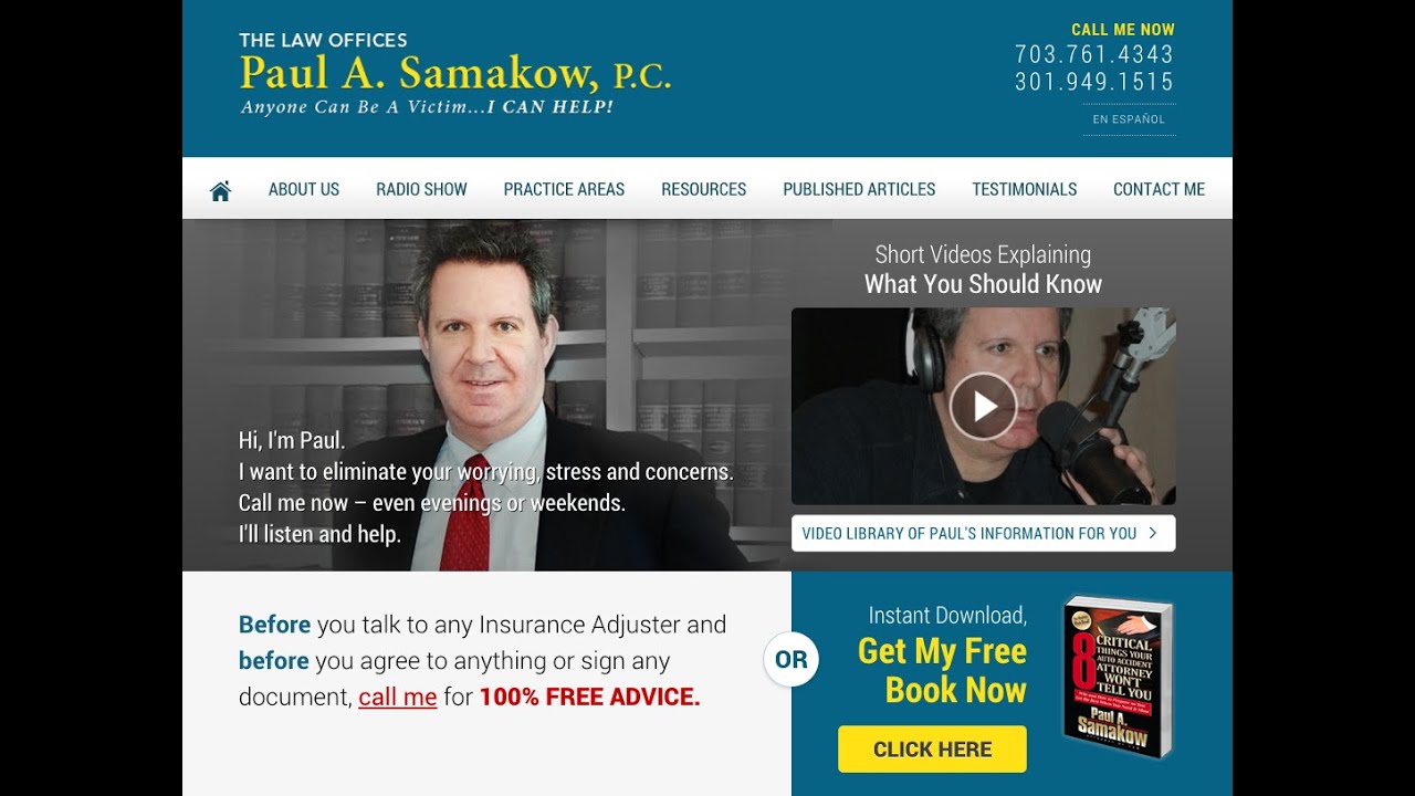 Fairfax VA Personal Injury Lawyer | Paul Samakow | Fairfax VA Personal Injury Attorney