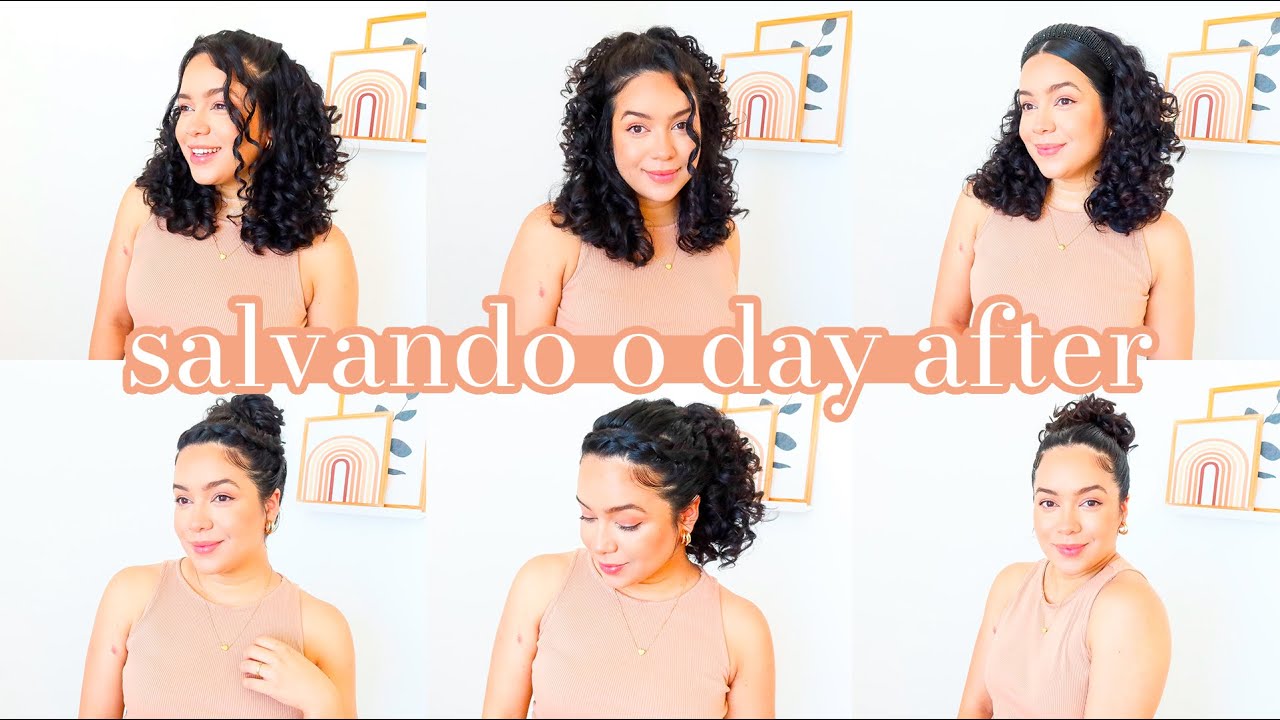 Penteados que mais uso no Cabelo Cacheado CURTO | Day After