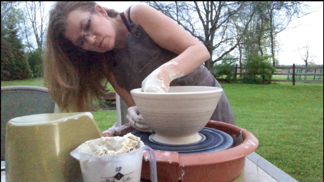 Quietly Throwing a 4.5 lb Altered Bowl on the Potter's Wheel!   Day 39 Quarantine Distraction Video