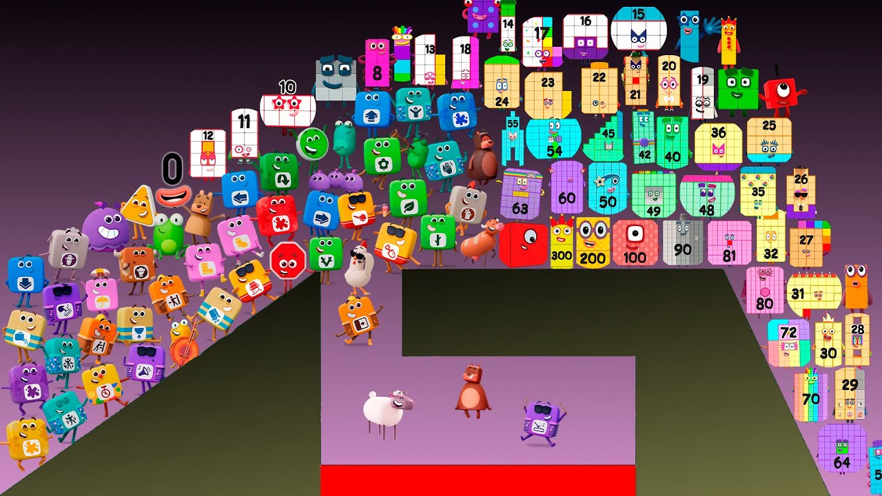 All Numberblocks VS Wonderblocks Marbles Tournament in Algodoo - Learningblocks Marble Race