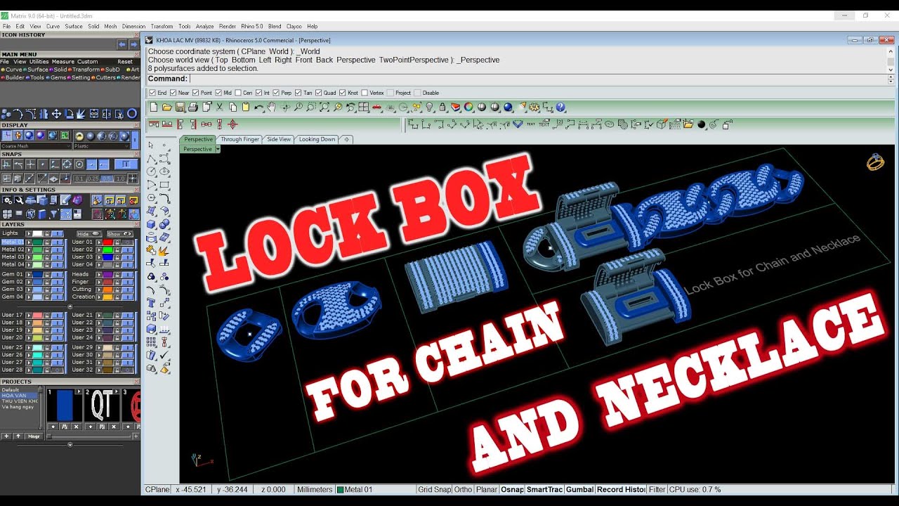 Box Clasp for chain Preview | Boxlock for Cubanlink  #jewelrydesign #Jewelrymodeling #09